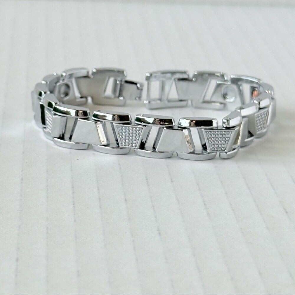 NEW Men's Silver Geometric Bracelet‎ Stainless steel